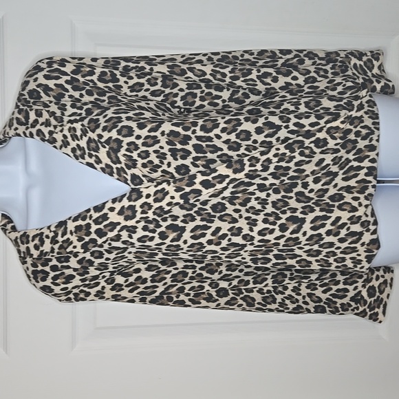 Leopard Designer Wrap Blouse Top L - Picture 3 of 9